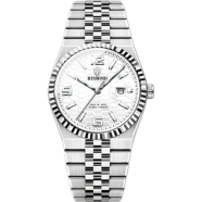 Binbond 8181 Quartz Watch For Men's - Silver Gold and Green image