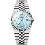 Binbond 8181 Quartz Watch For Men's - Silver Gold and Green image