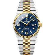 Binbond 8181 Quartz Watch For Men's - Silver Gold and Green image