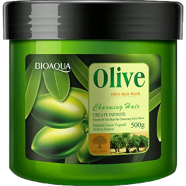 Bioaqua Hair Care Olive Oil Hair Mask Moisturizer Deep Repair Dry Damaged Hair For Smooth Cream Hair Cream - 500 gm image