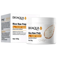 Bioaqua Rice Raw Pulp Sleeping Mask Replenish Brighten Strengthen Skin Barrier Moisturizing Nourishing - 100gm image