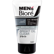 Biore Men's Bright Oil Clear Charcoal Facial Scrub 100 gm image