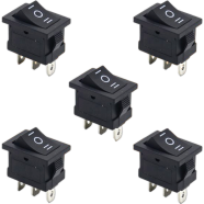 Black Mini 3 Pin On Off Switch 6A 10A 250V Xl601 3 Pin Snap In On/Off Rocker Switch 22 X 15 Mm 5Pcs icon