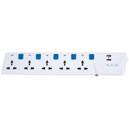 Blaze Smart Extension Socket 5 SKT, 2 Pin, 3 Yard 2 USB Port image