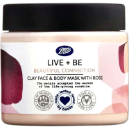 Boots Live Plus Be Clay Face and Body Mask With Rose – 200ml image