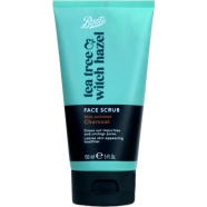 Boots Tea Tree Witch Hazel Face Scrub with Activated Charcoal 150ml image