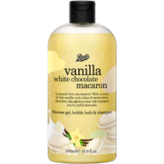 Boots Vanilla White Chocolate Macaron Shower Gel, Bubble Bath image