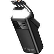 Borofone 30000 Mah 22.5 W Power Bank With Built In Cables And Led Black - BJ65