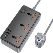 Borofone 3 Position Multi Socket (PD20W/1C3A) EU Black - BAC3A Roy image