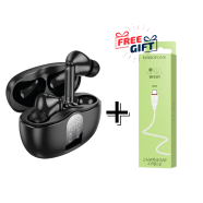 Borofone Anc Plus Enc Noise Reduction Wireless Bt Headset Black Buy One Get Free Type-C Cable image