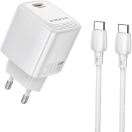 Borofone Fuente Single Port PD 30W Charger Set (C To C) EU White - BN28 image
