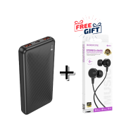 Borofone Graceful 22.5W Plus PD 20W Power Bank (10000mAh) Black - BJ56 Buy One Get Free Headphone image