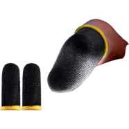 Breathable Mobile Finger Sleeves Sweatproof Gloves For Mobile Gaming Black 1 Pair image