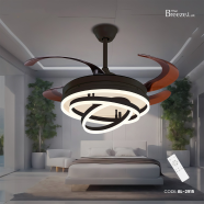 Breezelux 48 Inch Modern Luxury Decorative Silent Underlight Remote Ceiling Mount Fan (Black) image