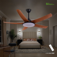 Breezelux 52 Inch Modern Decorative Silent ABS Blade Underlight with Remote Ceiling Fan (Teak Wood) image