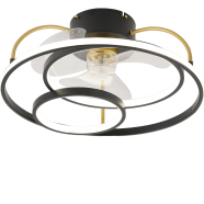 Breezelux Alpha 20 Inch Modern Luxury Decorative Silent Underlight Remote Ceiling Mount Fan (White-Black) image