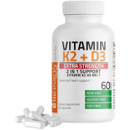 Bronson Vitamin K2 MK-7 Plus Vitamin D3 Extra Strength - 60 Capsules -278796846 image