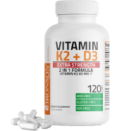 Bronson Vitamin K2 Plus D3 Extra Strength 120 Count -352480459 image