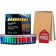 Buy 1 Mont Marte Signature Paint Set - Acrylic Paint 36pc x 36ml Tubes Get 1 Handmade Drawing Pad Free` - Buy 1 Get 1 Free