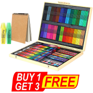 Buy 251 Pcs Wooden Art Tools Painting Set Get Drawing Pad And Two Highlighter Free - Buy 1 Get 3 Free