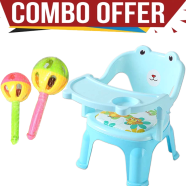 Buy Baby Feeding Chair Multicolor (Get One Hand Bell Jhunjhuni - 2 Pcs FREE) image