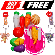 Children's Toy Fruit And Vegetable Cutting Set (Buy One Get Any One Tom and Jerry Key Ring FREE) image