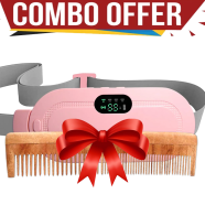 Buy Heating Pad For Period Cramps And Vibration Slimming Massage Belt (Get One Mata Neem Wood FREE) image