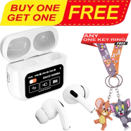 Buy JAirpods Pro ANC Touch Screen Display Earbuds With Tom and Jerry Random Key Ring (Any One) FREE image