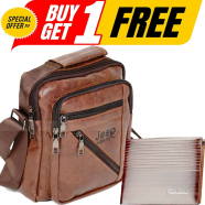 Jeep Bag Crossdody Men Shoulder Bag (Buy One Get One Pu Leather Wallets FREE) image