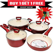 Buy Kiam Super Ceramics 7 Pcs Cookere Set Ib (Get 11 Pcs FREE) image