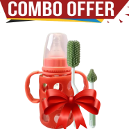 Buy Minitree Glass Feeder 120 ml (Get One Silicone Feeder Bottle And Nipple Cleaning Brush FREE) image