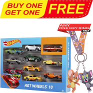 Buy Set of 10, Multipack of Die-Cast Race or Police Cars, Hot Rods, Firetrucks or Vans (Styles May Vary) With Tom and Jerry Random Key Ring (Any One) FREE icon