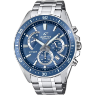 CASIO EFR-552D-2AVUDF Edifice Stainless Steel Blue Dial Silver Watch Men image