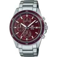 CASIO EFR-526D-5CVUDF Edifice Stainless Steel Red Dial Silver Watch Men image