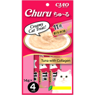 CIAO Churu Creamy Cat Treat - Tuna with Collagen 14gX4 | Cat Snacks image