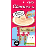 CIAO Churu Creamy Cat Treat - White Meat Tuna and Scallop (Katsuo) 14gX4 | Cat Snacks image