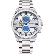 CURREN 8274 Silver Stainless Steel Analog Watch For Men image