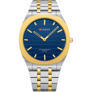CURREN 8444 Stainless Steel Ultra Thin Quartz Fashion Watch For Men - Golden image
