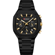 CURREN 8459 Original Brand Men's Watch Stainless Steel Square Chronograph Luminous image