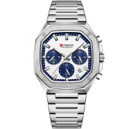 CURREN 8459 Original Brand Men's Watch Stainless Steel Square Chronograph Luminous image