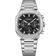 CURREN 8459 Original Brand Men's Watch Stainless Steel Square Chronograph Luminous image
