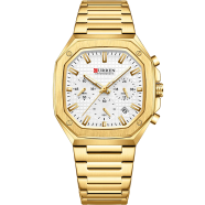 CURREN 8459 Original Brand Men's Watch Stainless Steel Square Chronograph Luminous image