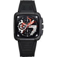 CURREN 8461 Unique Luminous Sporty Silicone Strap Watch for Men-Black AND GREEN image