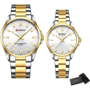 CURREN 9090 Couple Quartz Watch Bracelet For Stainless Steel Analog Fashion Creative Leisure Round Watch image