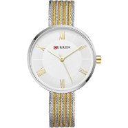 CURREN RoseGold Mesh Stainless Steel Analog Watch For Women image