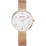 CURREN RoseGold Mesh Stainless Steel Analog Watch For Women image