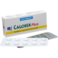 Calchek Plus 5 mg, 50 mg Tablet 10's Strip image