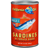 California Girl Sardines In Spicy Tomato Sauce Can 156 gm image