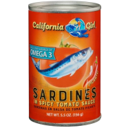 California Girl Sardines In Tomato Sauce Can 156 gm image
