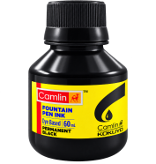 Camlin Black Fountain Pen Ink Bottle Drawing Dip Airbrush Dye Based Refil- 60ml icon